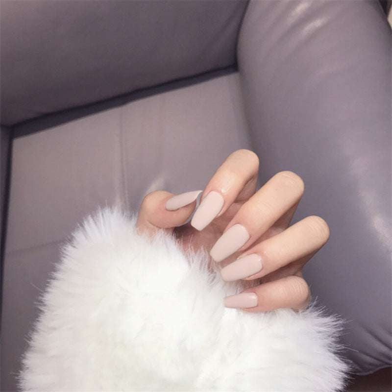 24 Pieces False Nails, Ballet Khaki False Nails, Matte False Nails - available at Sparq Mart