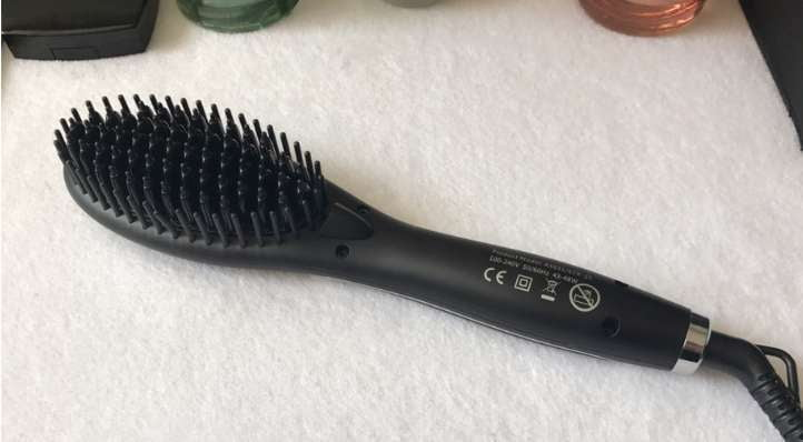 Ceramic Hair Straightening Brush, Salon-Quality Results, Sleek Hair - available at Sparq Mart