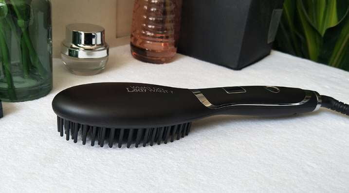 Ceramic Hair Straightening Brush, Salon-Quality Results, Sleek Hair - available at Sparq Mart