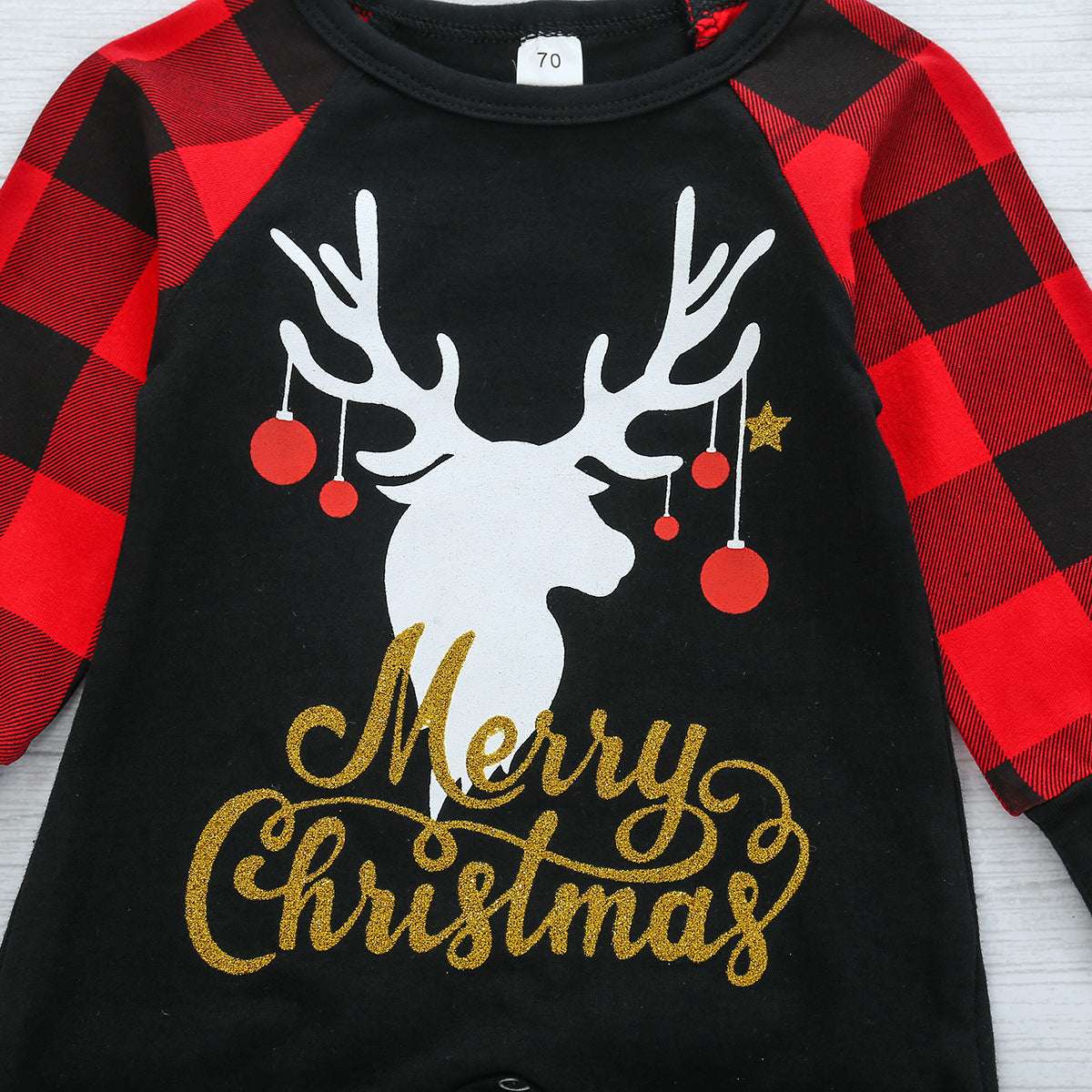 Children's Festive Outfit, Kids Christmas Romper, Long Sleeve Romper - available at Sparq Mart