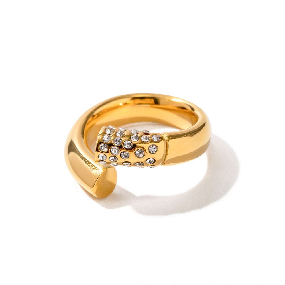 18K Gold Ring, autopostr_pinterest_64088, Diamond Dislocation Ring, Stainless Steel Diamond Ring - available at Sparq Mart