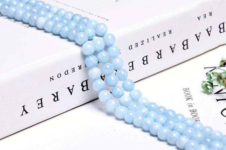 Aquamarine Beads Jewelry, Natural Aquamarine DIY, Polished Gemstone Accessories - available at Sparq Mart