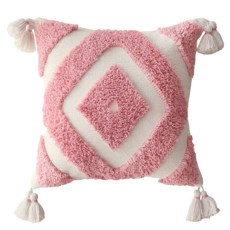 Bohemian Chenille Pillow, Embroidered Decorative Pillow, Handmade Design Cushion - available at Sparq Mart