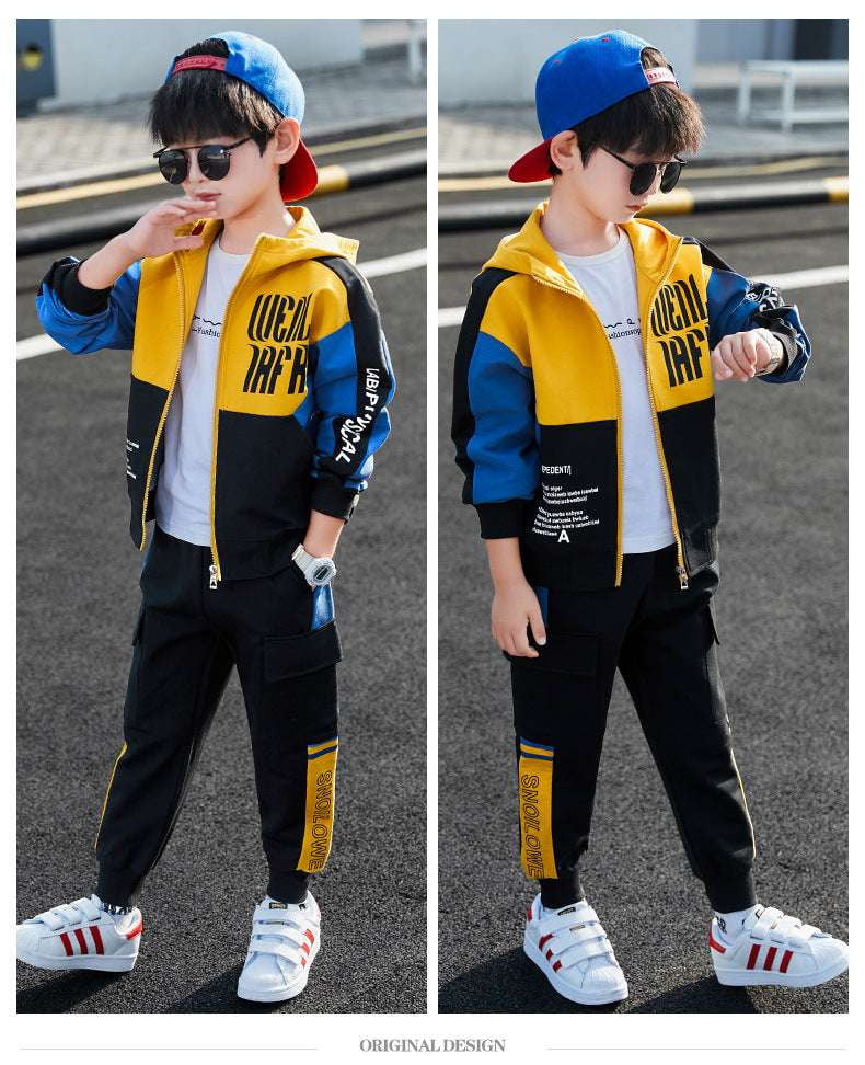 boys sports tracksuit, kids athletic wear, spring jacket set - available at Sparq Mart