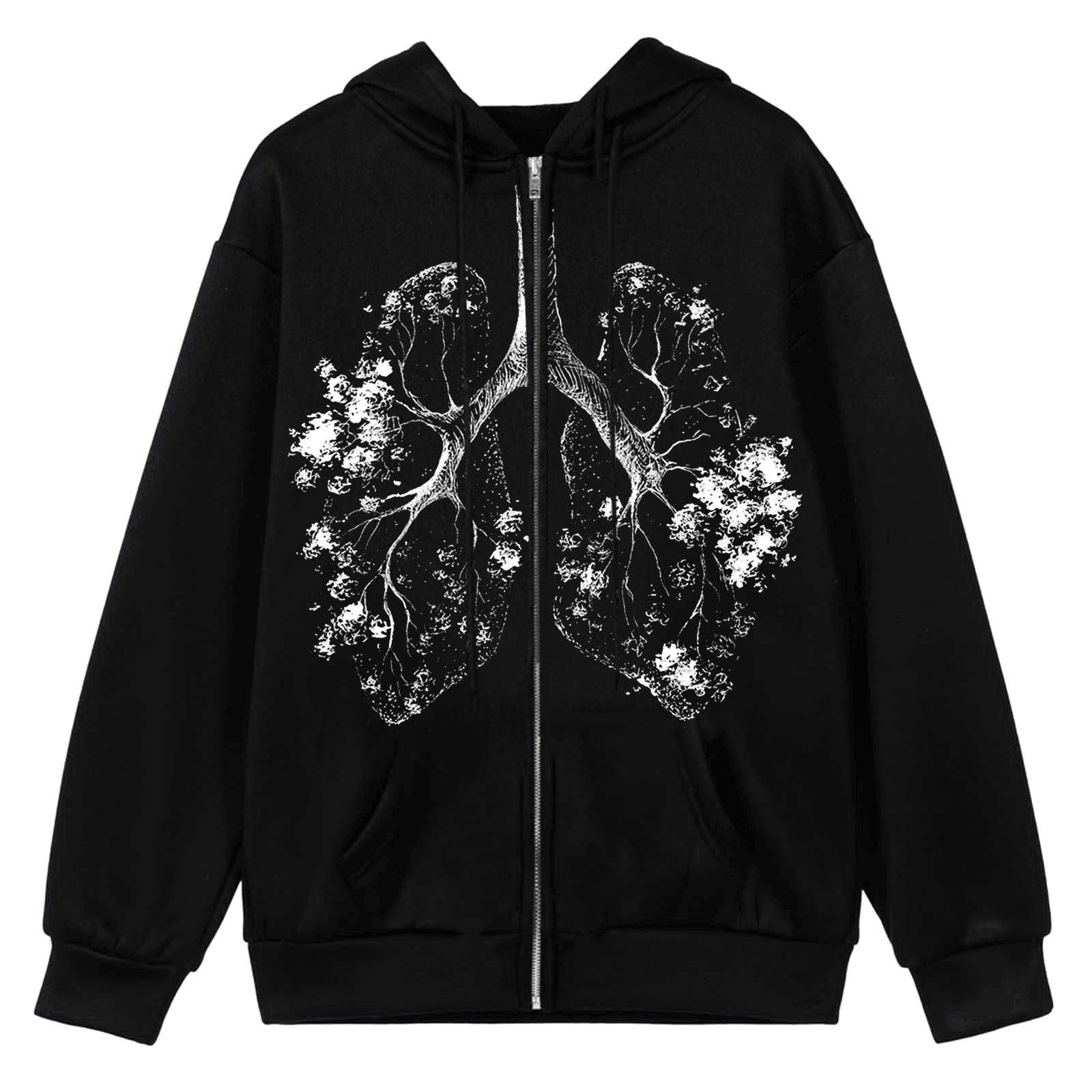 Butterfly Graphic Hoodie, Casual Hoodie Trend, Fashion Drill Sweatshirt - available at Sparq Mart