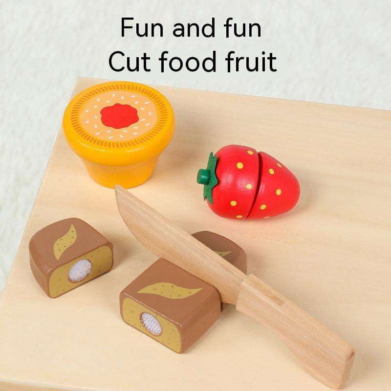 Cutting Toy Set, Kids Pretend Play, Wooden Play Food - available at Sparq Mart