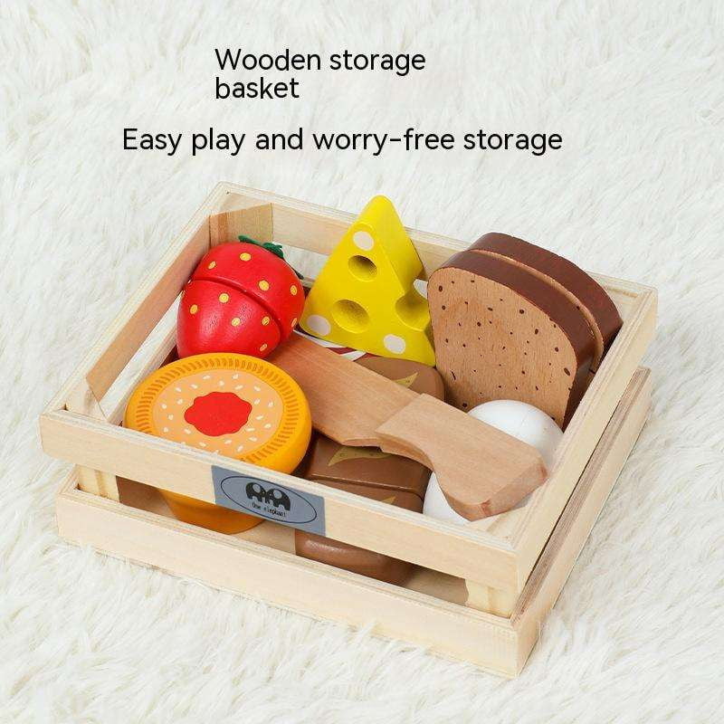 Cutting Toy Set, Kids Pretend Play, Wooden Play Food - available at Sparq Mart