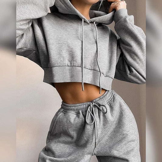 casual hoodie outfit, high waist hoodie, hoodie suit women - available at Sparq Mart