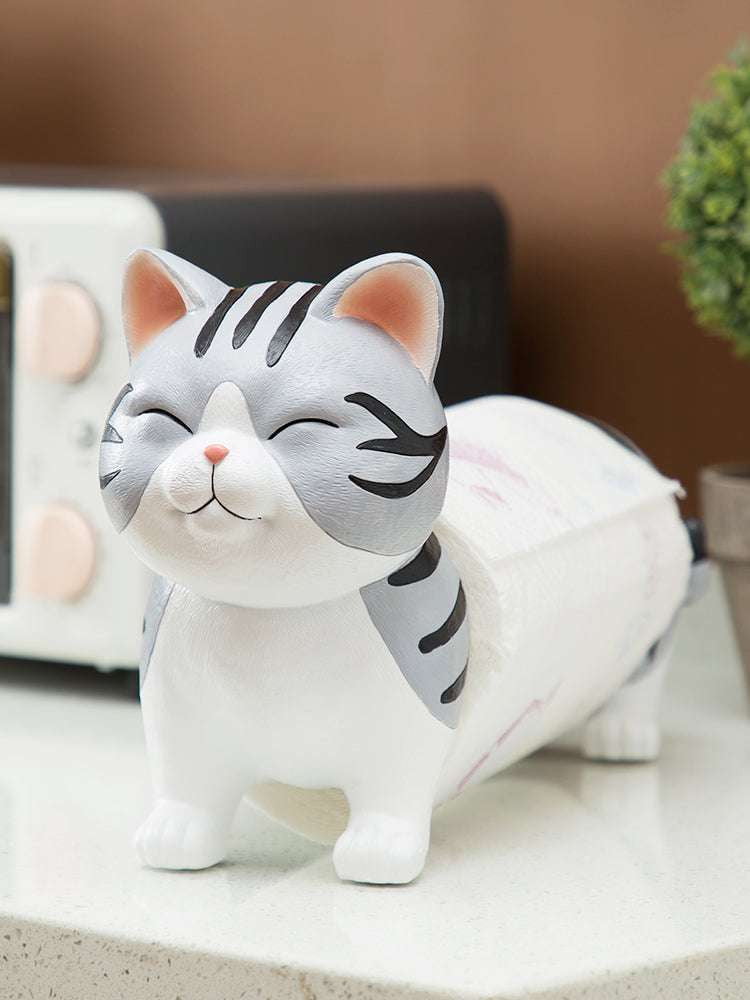 Cat Tissue Box, Resin Tissue Holder, Tabletop Decor Accessory - available at Sparq Mart