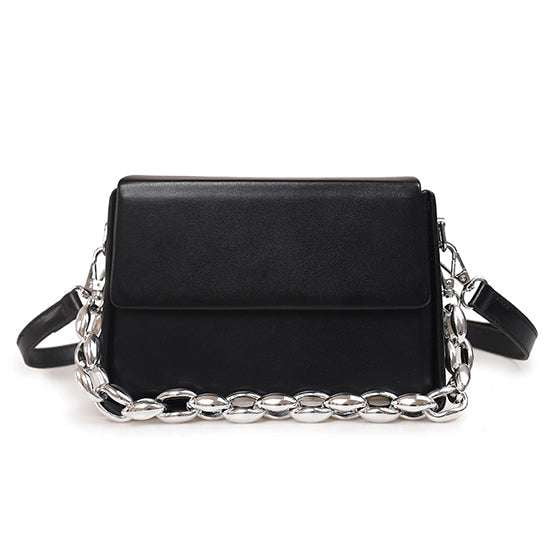 Elegant Chain Purse, Japanese Style Handbag, PU Leather Crossbody - available at Sparq Mart