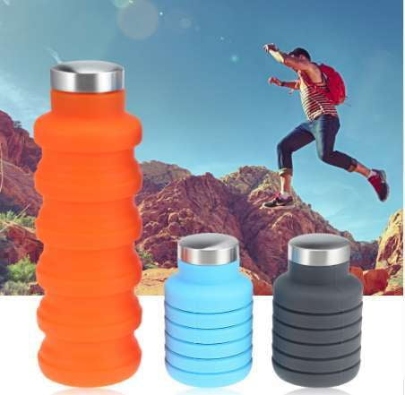 Collapsible Sport Drink Kettle, Portable Silicone Water Bottle, Retractable Folding Coffee Bottle - available at Sparq Mart