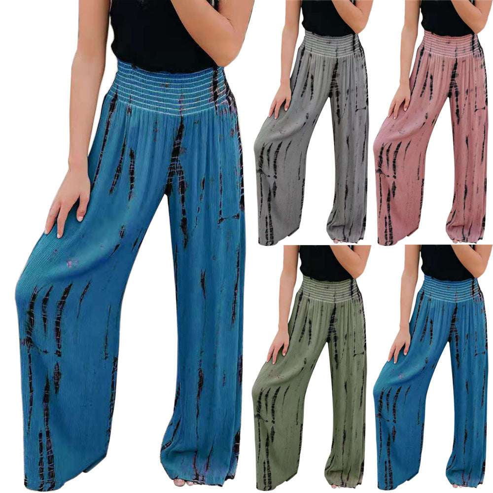 High Waist Pants Fashion, Wide Leg Elasticized Trouser, Women Casual Pocket Pants - available at Sparq Mart