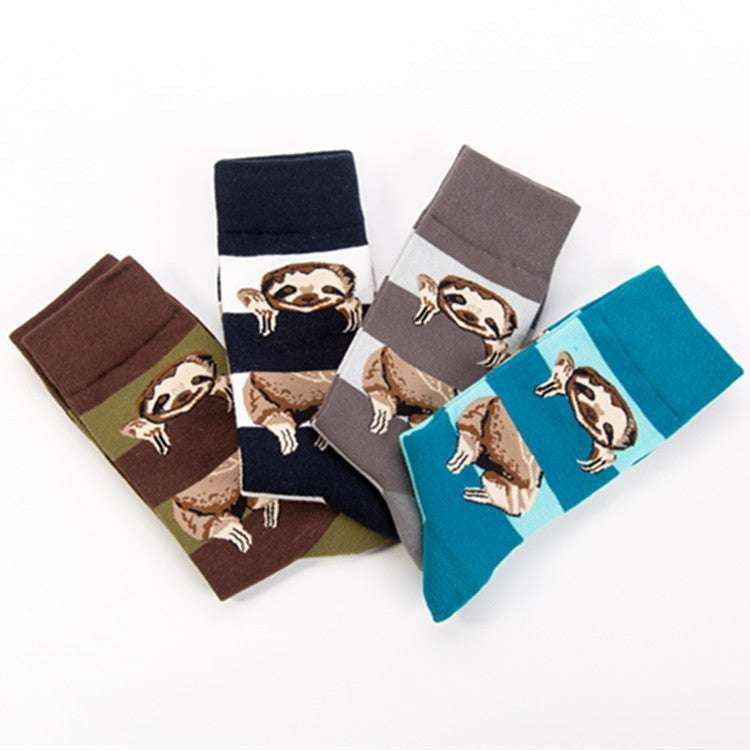 Cotton Fashion Socks, Cozy Sloth Socks, Winter Patterned Socks - available at Sparq Mart