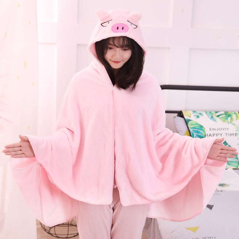 Cartoon Shawl Blanket, Cute Cozy Throws, Flannel Nap Shawl - available at Sparq Mart