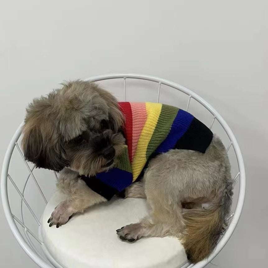 Cat Colorful Clothing, Dog Cozy Sweater, Pet Cardigan Apparel - available at Sparq Mart