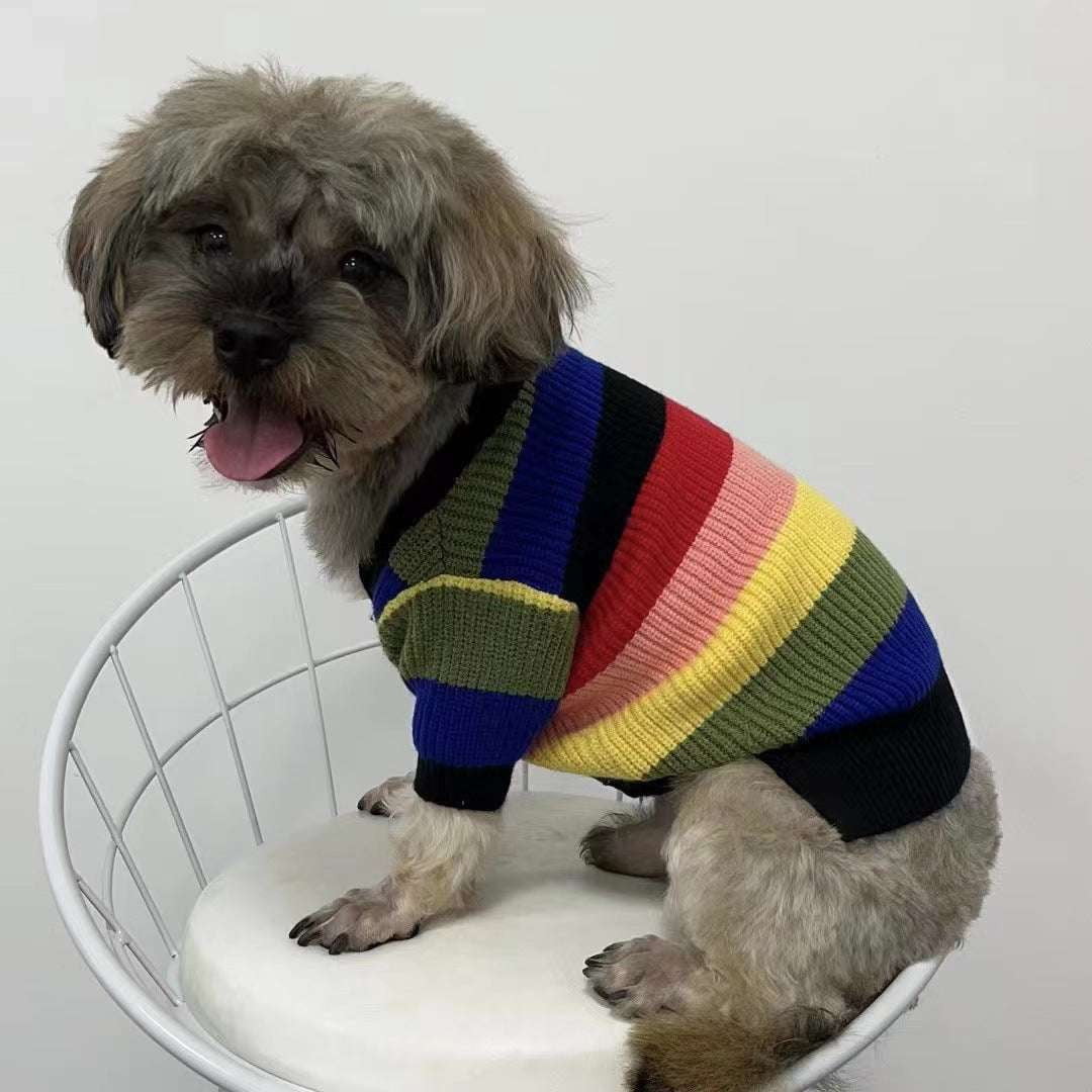 Cat Colorful Clothing, Dog Cozy Sweater, Pet Cardigan Apparel - available at Sparq Mart