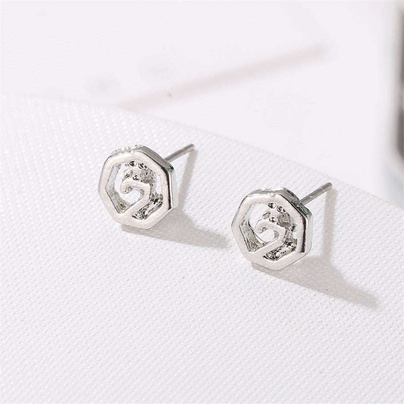 Custom Star Earrings, Number 7 Jewelry, Polygonal Diamond Studs - available at Sparq Mart