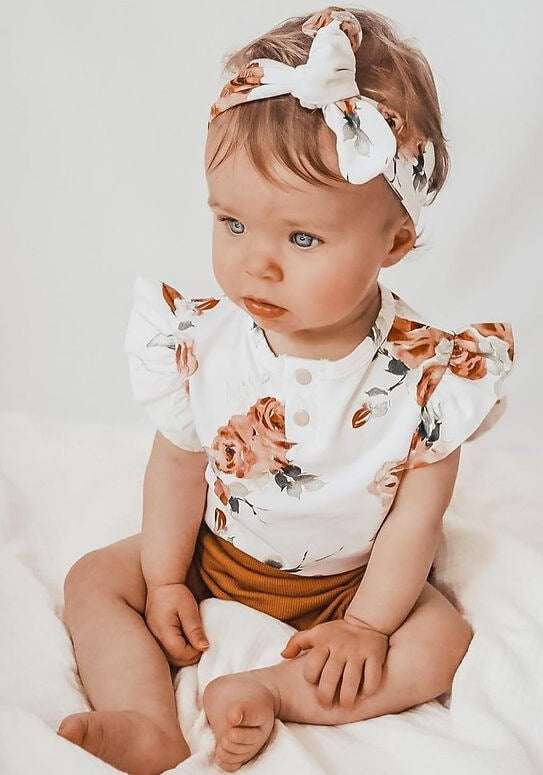 baby summer set, floral baby outfit, trendy toddler clothes - available at Sparq Mart