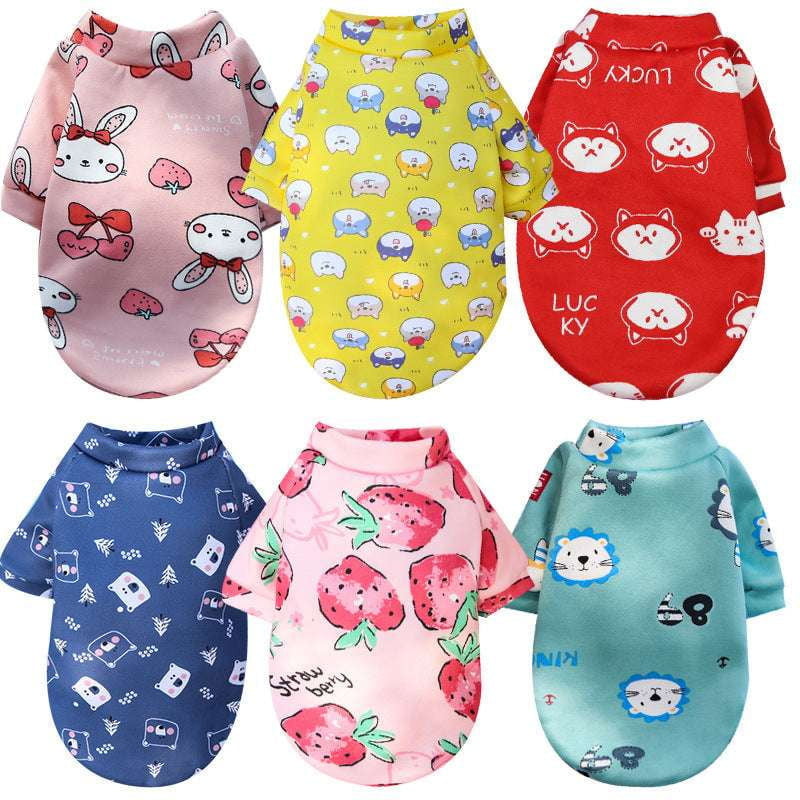 Cute Pet Sweaters, Printed Cartoon Dog Clothes - available at Sparq Mart