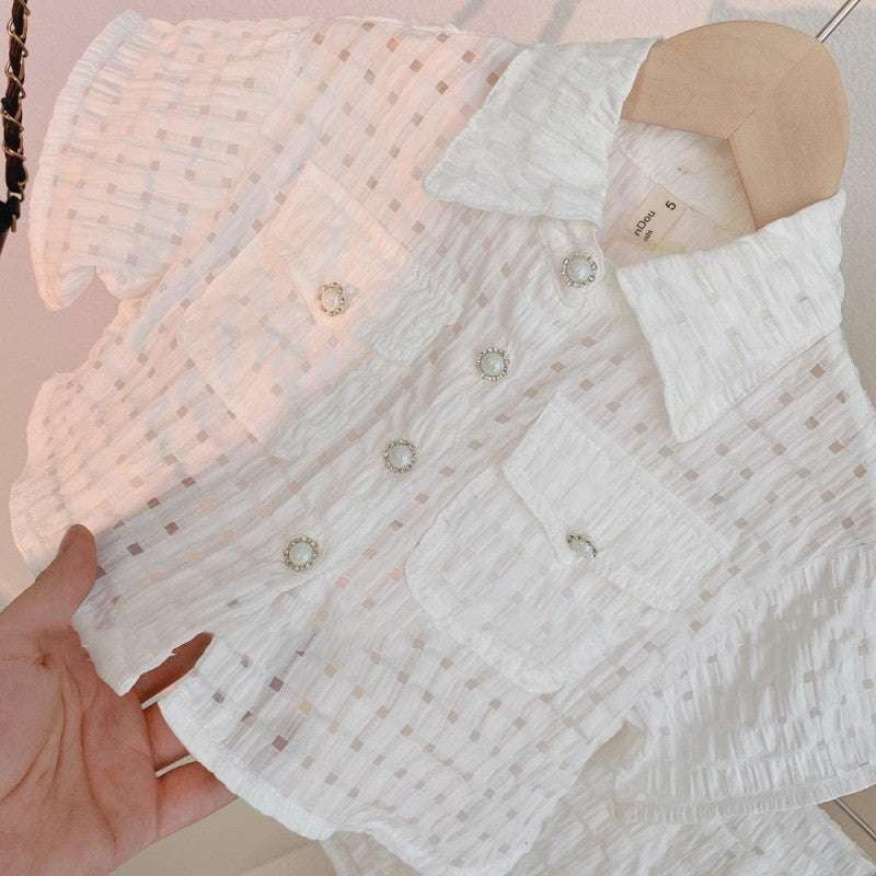 Baby Girl Shirt, Plaid Baby Outfit, Summer Cotton Babywear - available at Sparq Mart