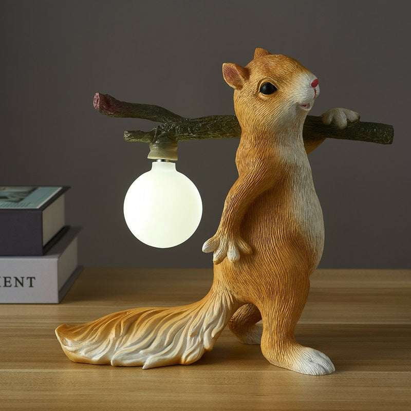 Decorative Nightlight Kids, Squirrel Table Lamp, Unique Bedroom Lighting - available at Sparq Mart