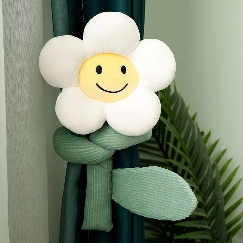 Cartoon Curtain Buckles, Plush Curtain Accessories, Sunflower Curtain Holders - available at Sparq Mart