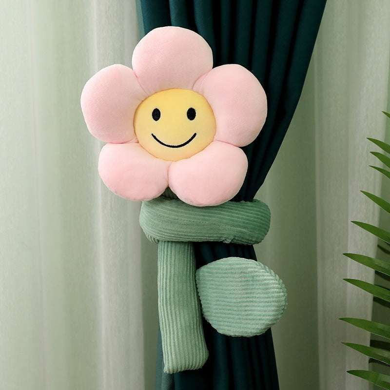 Cartoon Curtain Buckles, Plush Curtain Accessories, Sunflower Curtain Holders - available at Sparq Mart