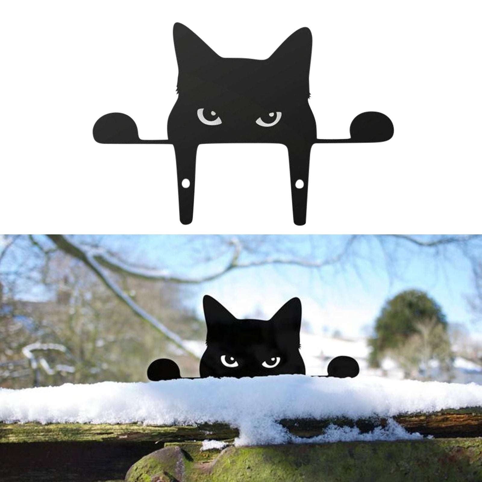 Cat Fence Decor, Garden Cat Ornaments, Outdoor Decor Plugin - available at Sparq Mart