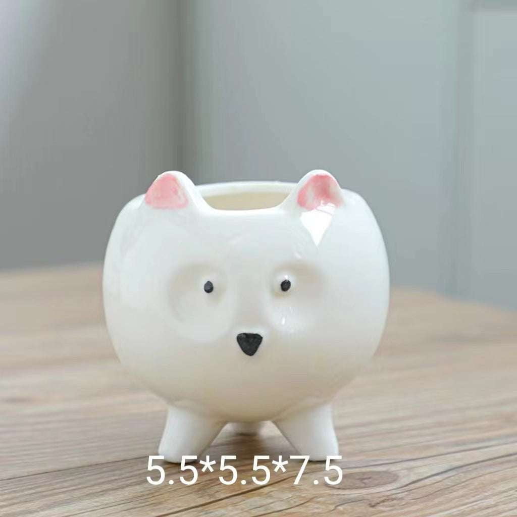 Animal Flowerpot Decor, Cartoon Planter Pot, Hand Painted Planter - available at Sparq Mart