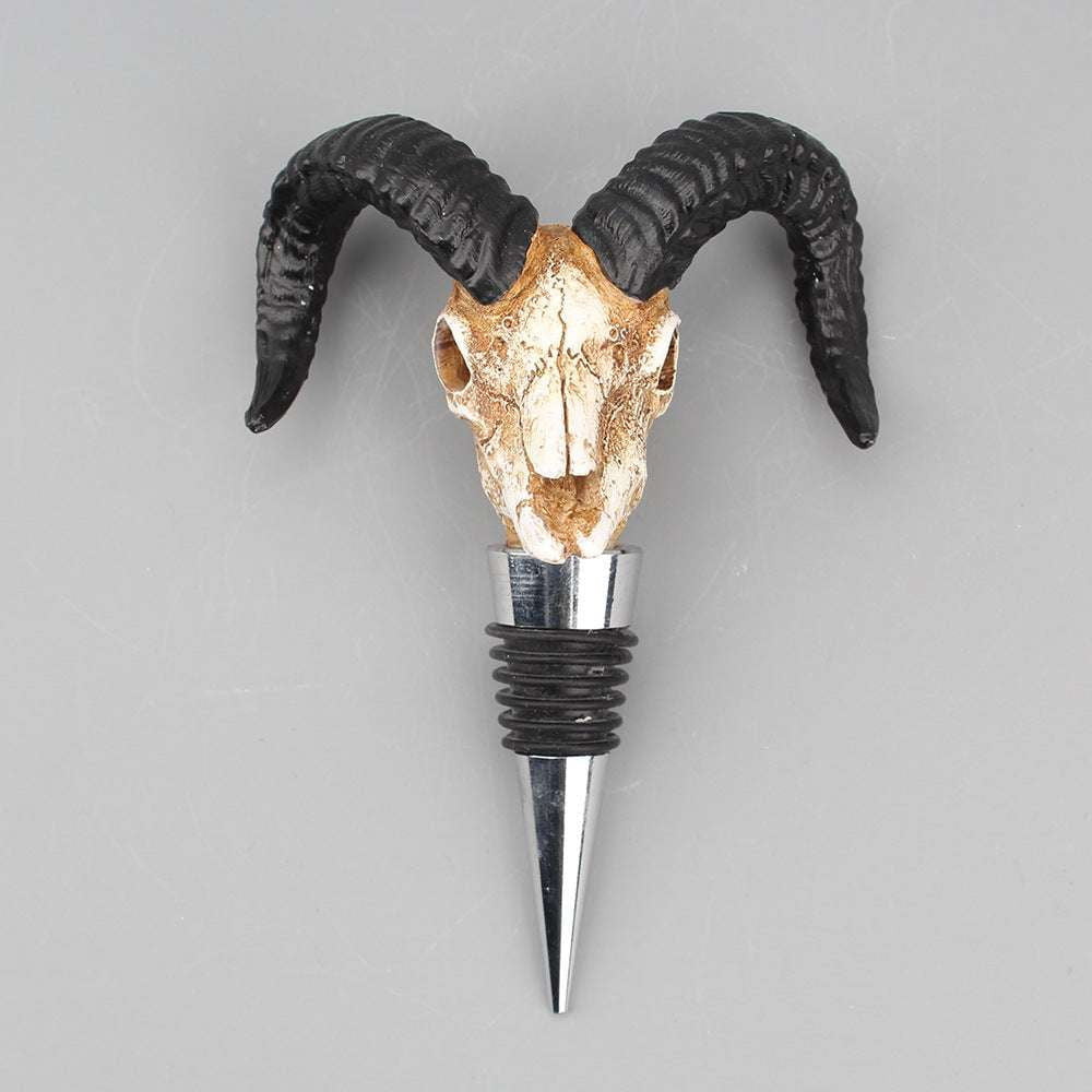 Buffalo Skull Decor, Skull Bottle Stopper, Unique Wine Accessory - available at Sparq Mart