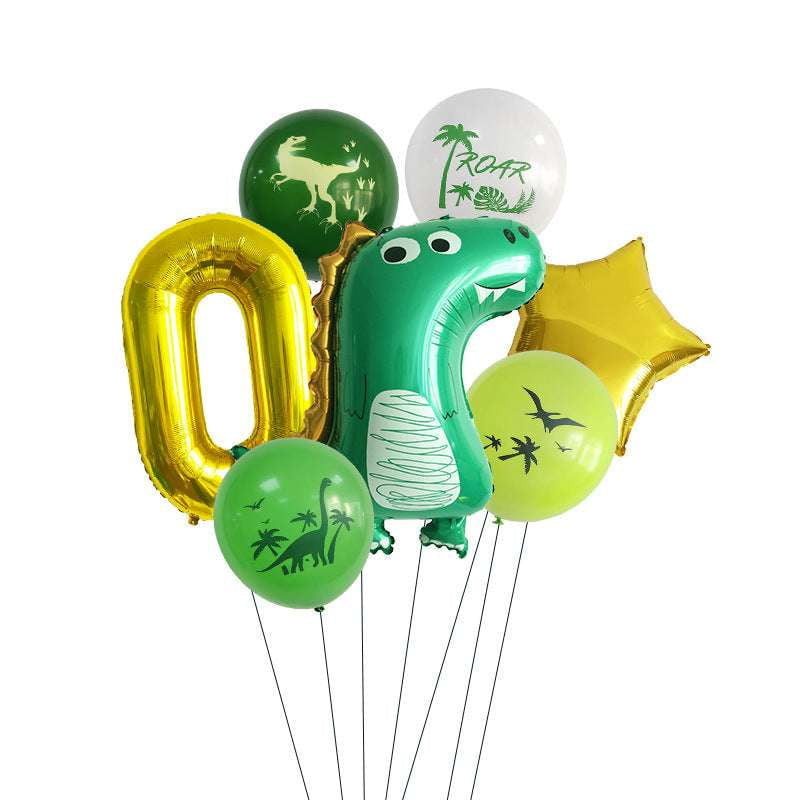 Dinosaur Balloon Numbers, Jungle Birthday Balloons, Party Decor Set - available at Sparq Mart