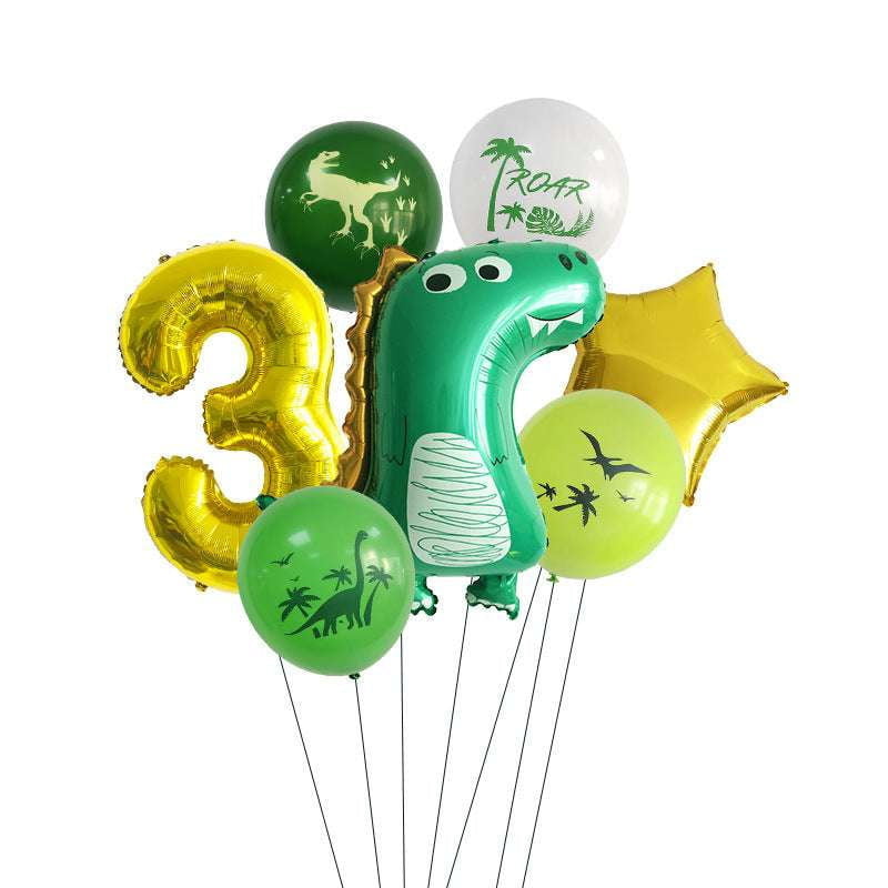 Dinosaur Balloon Numbers, Jungle Birthday Balloons, Party Decor Set - available at Sparq Mart