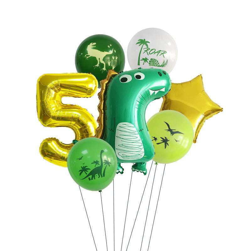 Dinosaur Balloon Numbers, Jungle Birthday Balloons, Party Decor Set - available at Sparq Mart