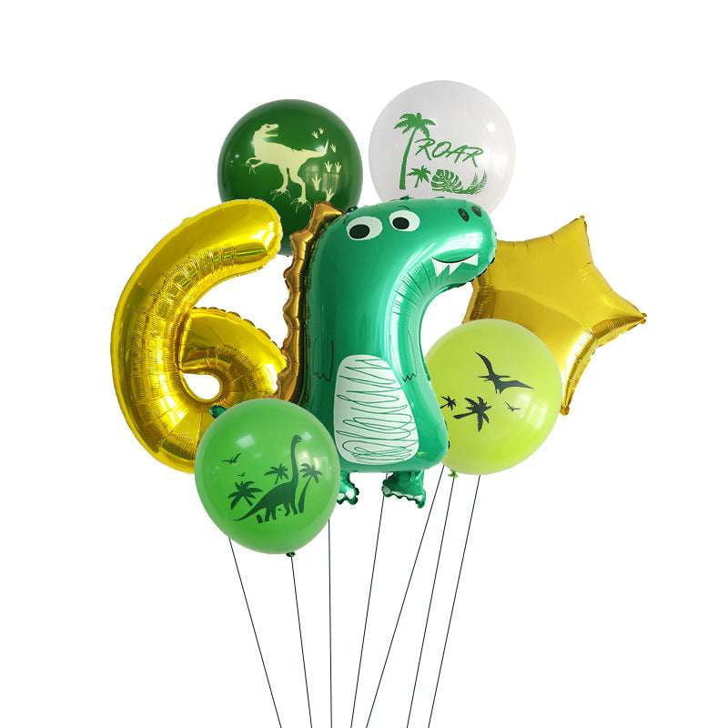 Dinosaur Balloon Numbers, Jungle Birthday Balloons, Party Decor Set - available at Sparq Mart