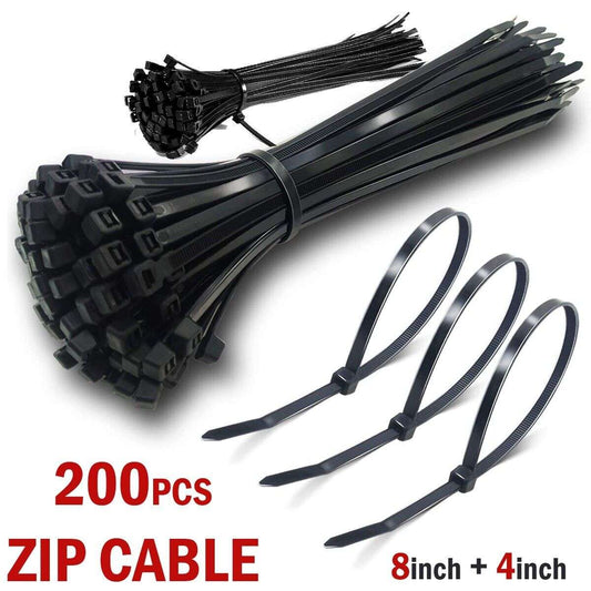 200 Pcs Bundle, Durable, Nylon Cable Zip Ties - available at Sparq Mart