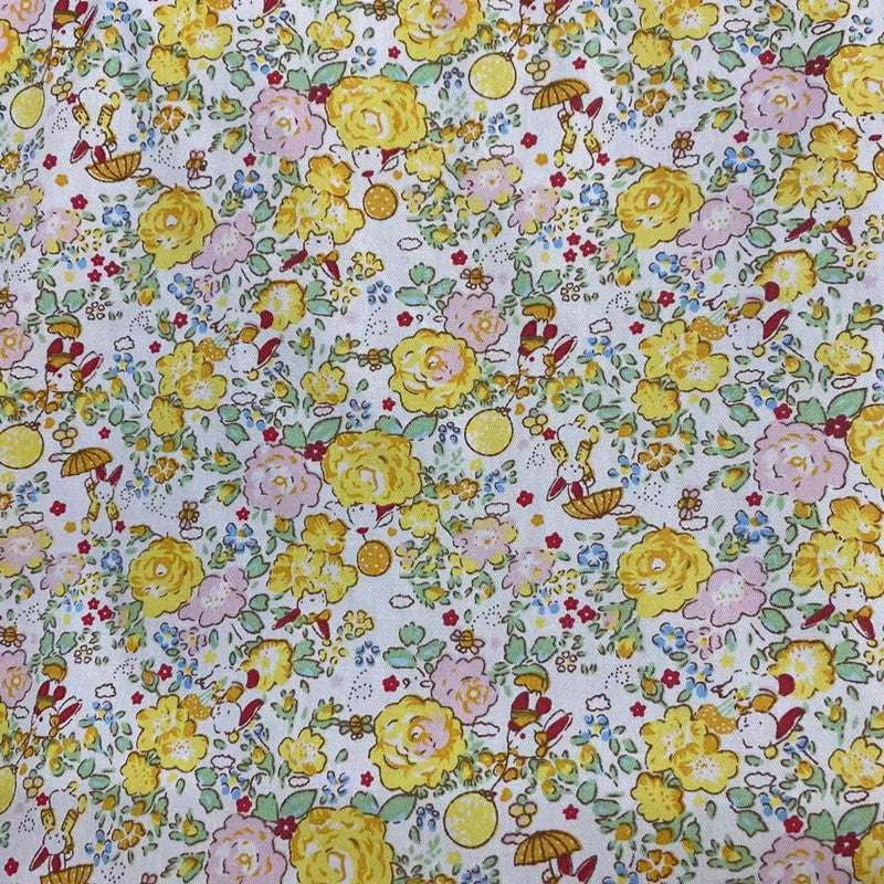 Eco Cotton Fabric, Kids Floral Textile, Sustainable Flower Cloth - available at Sparq Mart