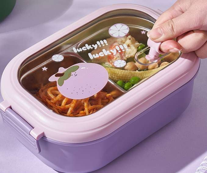 Eco-Friendly Lunchbox, Printed Student Lunchbox, Stainless Steel Lunchbox - available at Sparq Mart