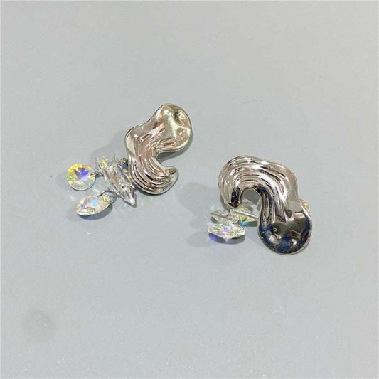 Luxury Asymmetrical Earrings, Special Shape Earrings, Textured Glass Earrings - available at Sparq Mart