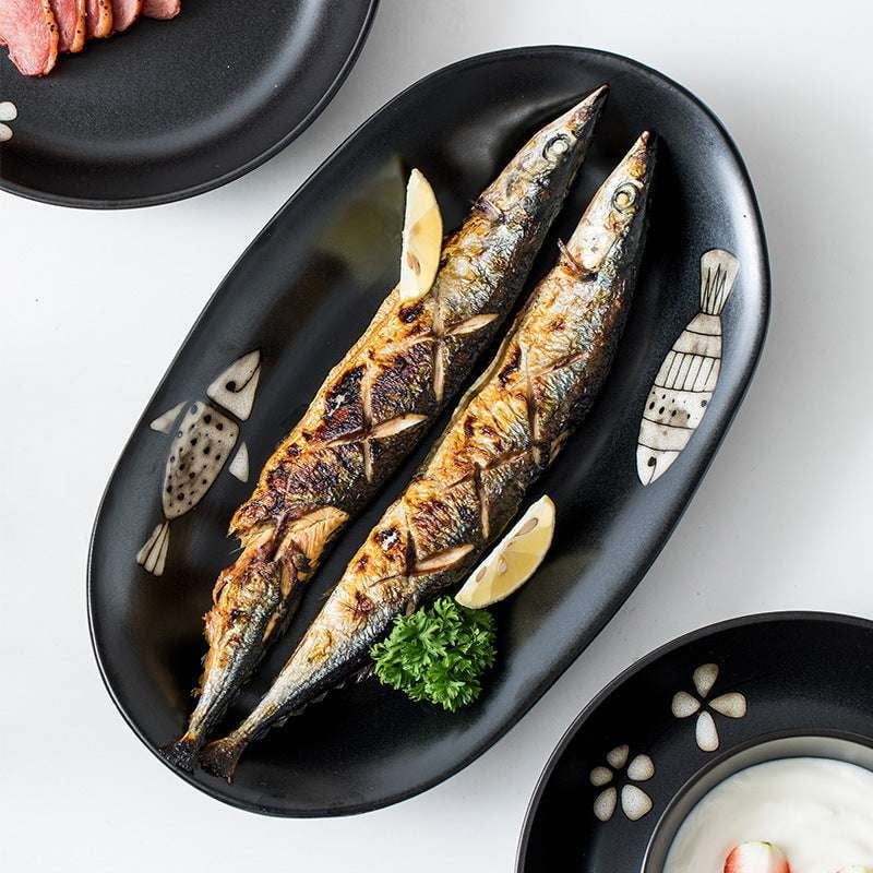 Decorative Fish Plate, Fish Design Plate, Hand-Painted Dinnerware - available at Sparq Mart