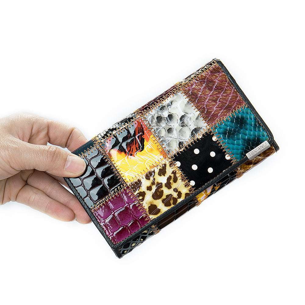 geometric pattern purse, vintage wallet female, women's leather wallets - available at Sparq Mart