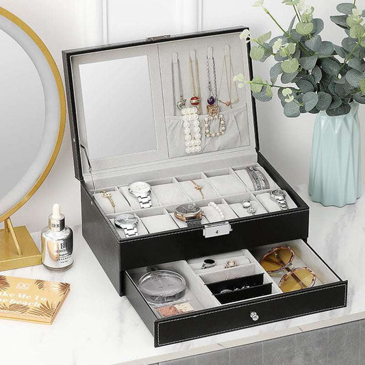 Leather Jewelry Organizer, Luxury Watch Storage Case, Watch Box Display Holder - available at Sparq Mart