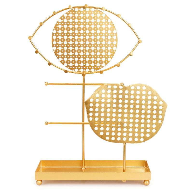 Golden Earring Holder, Jewelry Display Rack, Metal Earring Organizer - available at Sparq Mart