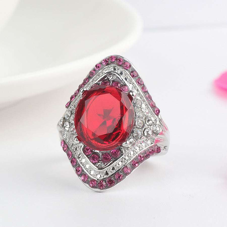 Elegant Ruby Engagement Ring, Ladies Ruby Silver Ring, Sterling Silver Ruby Jewelry - available at Sparq Mart