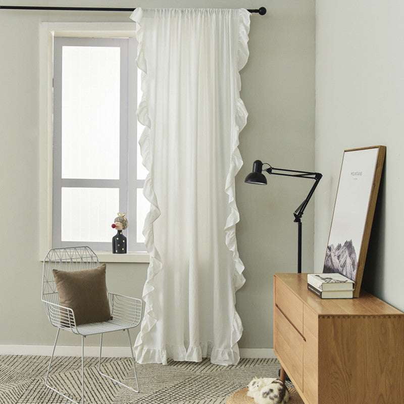 luxury curtain styles, ruffled blackout curtain, semi blackout fabric - available at Sparq Mart