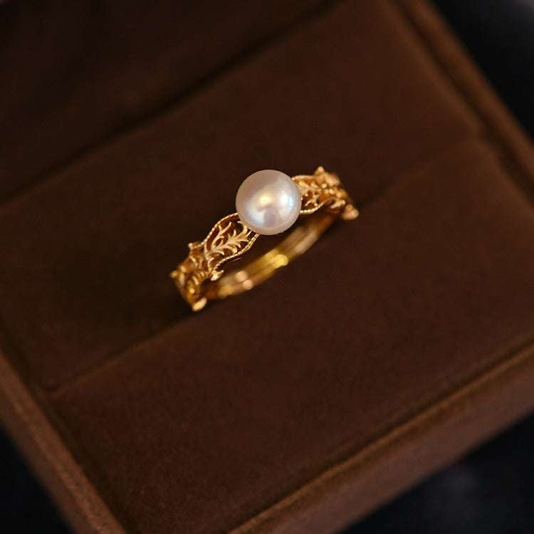 Gold Plated Jewelry, S925 Pearl Ring, Sterling Silver Accessories - available at Sparq Mart