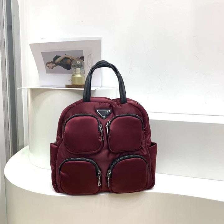 Fashion Stitched Backpack, Satin Air Cushion, Silk Backpack Trend - available at Sparq Mart