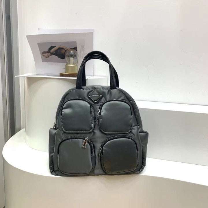 Fashion Stitched Backpack, Satin Air Cushion, Silk Backpack Trend - available at Sparq Mart