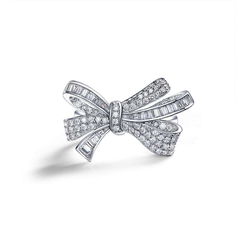 Dainty Ring Accessory, Elegant Bow Ring, Silver Hand Jewelry - available at Sparq Mart