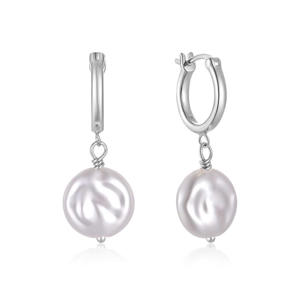 Baroque Pearl Earrings, Elegant Pearl Earrings, Sterling Silver Earrings - available at Sparq Mart