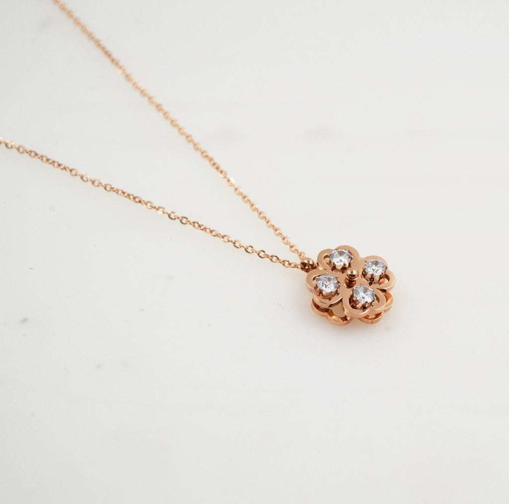 Elegant Jewelry Accessory, Rose Gold Pendant, Titanium Steel Necklace - available at Sparq Mart